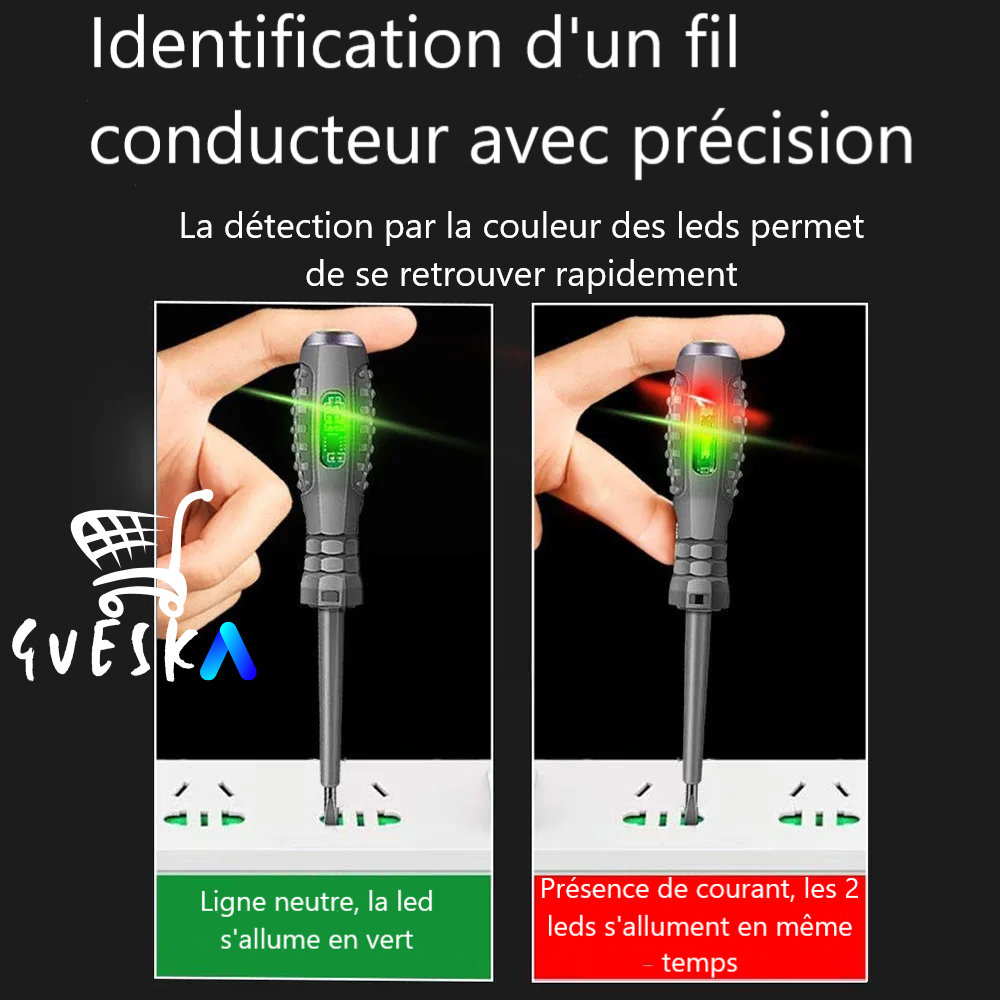 2 Stylos tournevis testeur de couleur à puce intelligente crayon électrique avec détection de coupure de fil