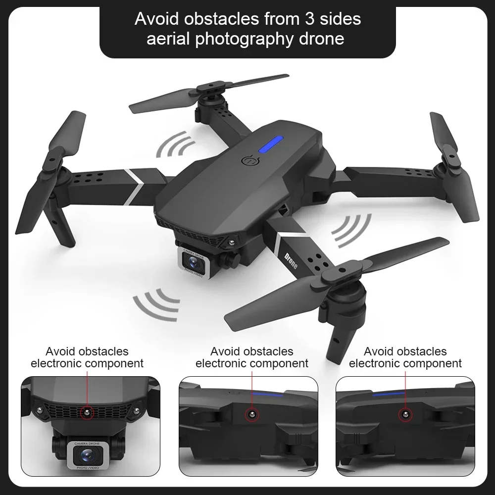 Drone amateur avec Caméra 1080P HD, Pliable Drone FPV WiFi Télécommandé, Mini Drone, Cadeau et Jouet pour Débutant avec 2 Batteries